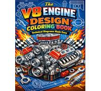The V8 Engine Design Coloring Book: Technical Diagrams Made Easy: Bold and Easy Mechanical Blueprint Coloring Pages for Car Lovers Mechanics and Engineering Fans