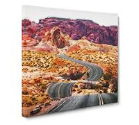 The Valley of Fire in Nevada Canvas Print | Gallery Wrapped 30mm Frame Wall Art | 14x14 inches | Ready to Hang | Modern Landscape Picture | Living Room Bedroom Lounge Office