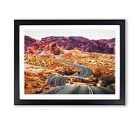 The Valley Of Fire In Nevada Modern Art Framed Print | A4 Black Framed Wall Art | Ready to Hang | Modern Landscape Picture | Living Room Bedroom Lounge Office
