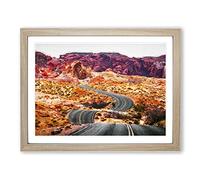 The Valley Of Fire In Nevada Modern Art Framed Print | A4 Oak Framed Wall Art | Ready to Hang | Modern Landscape Picture | Living Room Bedroom Lounge Office