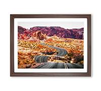 The Valley Of Fire In Nevada Modern Art Framed Print | A4 Walnut Framed Wall Art | Ready to Hang | Modern Landscape Picture | Living Room Bedroom Lounge Office