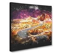 The Valley of Fire in Nevada Paint Splash Canvas Print | Gallery Wrapped 30mm Frame Wall Art | 14x14 inches | Ready to Hang | Modern Landscape Picture | Living Room Bedroom Lounge Office