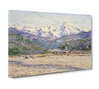 The Valley Of The Nervia By Claude Monet Canvas Print | Gallery Wrapped 30mm Frame Wall Art | 30x20 inches | Ready to Hang | Impressionist Landscape Picture | Living Room Bedroom Lounge Office