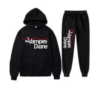 The Vampire Diarie Kids Tracksuit Sets,Hoodie and Pants Set Long Sleeves Hooded with Pockets Elasticated Waist Sweatpant Winter Workout for Kids Boys and Girls Black