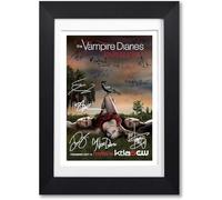 The Vampire Diaries Cast Signed Autograph Signature A4 Poster Photo Print Photograph Artwork Wall Art Picture TV Show Series Season DVD Boxset Gift (A4 Black Framed & Mounted, Vampire)