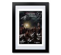 The Vampire Diaries Cast Signed Autograph Signature A4 Poster Photo Print Photograph Artwork Wall Art Picture TV Show Series Season DVD Boxset Gift (A4 Black Framed & Mounted, The Vampire)
