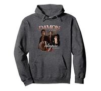 The Vampire Diaries Damon Pullover Hoodie, Adult Unisex, Dark Heather Grey, XX-Large