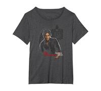 The Vampire Diaries Damon T-Shirt, Women's Plus, Dark Heather Grey, 6X