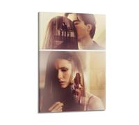 The Vampire Diaries Elena Damon Canvas Wall Art Decor Living Room Modern Family Bedroom 24x36inch(60x90cm) Frame-style