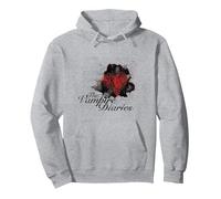 The Vampire Diaries Heart Diary Pullover Hoodie, Adult Unisex, Heather Grey, Small
