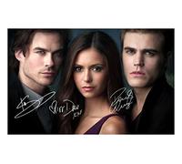 The Vampire Diaries - Ian Somerhalder & Paul Wesley & Nina Dobrev Autograph Signed A4 Photo Print