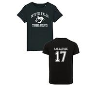 The Vampire Diaries Inspired T-Shirt - Mystic Falls Salvatore 17 Front and Back Print 4 Colours Black