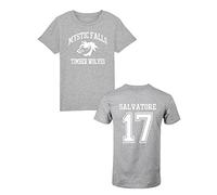 The Vampire Diaries Inspired T-Shirt - Mystic Falls Salvatore 17 Front and Back Print 4 Colours Grey