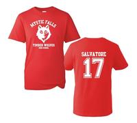 The Vampire Diaries Inspired T-Shirt - Mystic Falls Salvatore 17 Front & Back Print | Crew Neck Unisex T-Shirt |Regular Fit 100% Cotton Printed TT Shirt for UK Men/Women/Kids