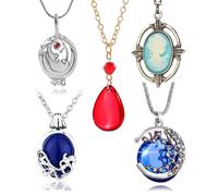 The Vampire Jewelry Elena Gilbert Opening Vervain Locket Pendant Necklace Fake Blood Necklace for Women Men 5 Pcs