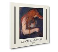 The Vampire Vol.1 By Edvard Munch Canvas Print | Gallery Wrapped 30mm Frame Wall Art | 14x14 inches | Ready to Hang | Classic Horror Picture | Living Room Bedroom Lounge Office