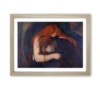 The Vampire Vol.1 By Edvard Munch Classic Painting Framed Print | A3 Oak Framed Wall Art | Ready to Hang | Classic Horror Picture | Living Room Bedroom Lounge Office