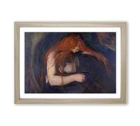 The Vampire Vol.1 by Edvard Munch Framed Print | A2 Oak Framed Wall Art | Ready to Hang | Modern Horror Picture | Living Room Bedroom Lounge Office