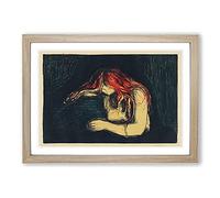 The Vampire Vol.2 by Edvard Munch Framed Print | A2 Oak Framed Wall Art | Ready to Hang | Modern Horror Picture | Living Room Bedroom Lounge Office