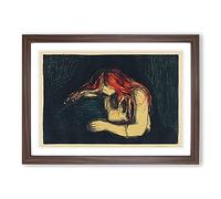 The Vampire Vol.2 by Edvard Munch Framed Print | A2 Walnut Framed Wall Art | Ready to Hang | Modern Horror Picture | Living Room Bedroom Lounge Office