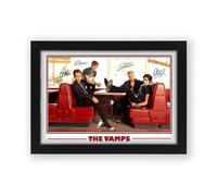 The Vamps Signed Poster Print - Limited Edition Autograph Fan Gift - Collectible Memorabilia Merchandise (Framed A4 (30x21cm))