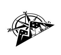 The Van Life Decal Sticker, Mountain Camping Compass Decal, Adventure Campervan Sticker with Tent, Fire & Mountains, Outdoor Van Life Vinyl for Camper, Motorhome, 4x4, Outdoor Adventure Travels