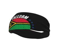 The Vanuatu Flag and Freedom Headbands Men Women Non Slip Wicking Sports Sweatband for Gym Basketball Yoga Hairbands