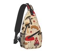 The Various Mushroom Outdoor Crossbody Shoulder Bag for Unisex Young Adult Hiking Sling Backpack