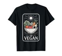 The Vegan Sun-Blessed Produce Bowl Retro Tarot Style T-Shirt