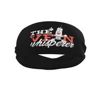 The Vein Whisperer Phlebotomy Phlebotomist Blood Sports Sweatbands for Men Women Non Slip Elastic Wristbands Headbands for Basketball Tennis Workout Gym Yoga Absorbent Breathable (Black)