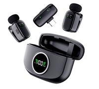 The Verbex K21 Dual Microphone is a wireless mini microphone for live streaming, recording, and interviews. It features noise reduction and an all-in-one button-style design, compatible with Type-C in