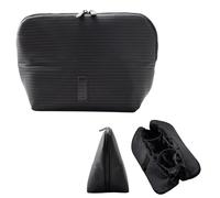 THE VERTI-Vertical Waterproof Makeup & Toiletry Bag | 23-Pocket Organizer with Upright, Fold-Down Design for Skincare, Toiletries & Essentials, Onyx, M, Modern