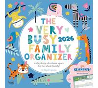 The Very Busy Family Organizer | 2026 12 x 24 Inch (Hanging) Monthly Square Wall Calendar | Matte Paper and Sticker Sheet | Plastic-Free | BrownTrout | Planner Scheduler
