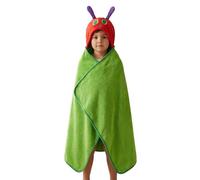 The Very Hungry Caterpillar Kids Green Hooded Blanket | Poncho Fleece Wrap with 3D Antennae & Character Hood | Snuggle Blanket for Children | Cosy TV & Sofa Throw | World Book Day Merch