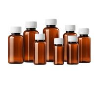 The Vet Store Amber PET Plastic Tablet Organiser Bottles with Child Resistant Cap (25ml - 250 Pack)