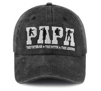 The Veteran Papa Hat for Men, Funny Adjustable Cotton Embroidered Military Baseball Cap, Black, One size