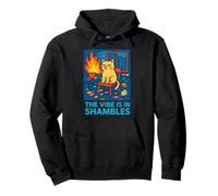The Vibe Is In Shambles Funny Cat Graphic Pullover Hoodie