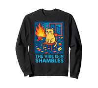 The Vibe Is In Shambles Funny Cat Graphic Sweatshirt