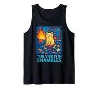 The Vibe Is In Shambles Funny Cat Graphic Tank Top
