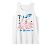 The Vibe is in Shambles Funny Dinosaur Summer Tank Top