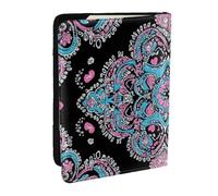 The Vibrant Mandala Printed Passport Holder,Travel Pu Leather Passport Cover Case Organiser for Men Women,6.5 Inch