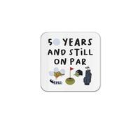 The Victorian Printing Co - 50 Years And Still On Par - Funny Golf 50th Birthday Single Coaster