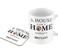 The Victorian Printing Co - A House is Not A Home Without A Brittany - Mug and Coaster Set