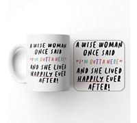 The Victorian Printing Co - A Wise Woman Once Said - Funny New Job Mug and Coaster Set Gift, Ceramic, 11 fl. oz.