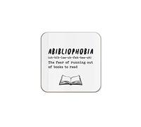 The Victorian Printing Co - Abibliophobia Definition - Book Lover Single Coaster