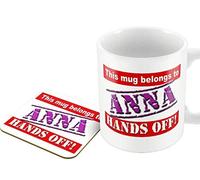 The Victorian Printing Co - Belongs to Anna - Hands Off! - Mug and Coaster Set