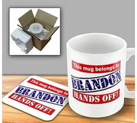 The Victorian Printing Co - Belongs to Brandon - Hands Off! - Mug and Coaster Set