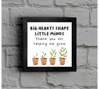 The Victorian Printing Co - Big Hearts Shape Little Minds - Teacher Framed Print, Black Frame