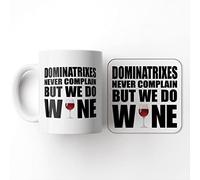 The Victorian Printing Co - Dominatrixes Never Complain But We Do Wine Set - Mug & Coaster Set, Ceramic, 11 fl. oz.