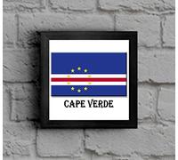 The Victorian Printing Co - Framed Picture showing the Flag of Cape Verde - Black